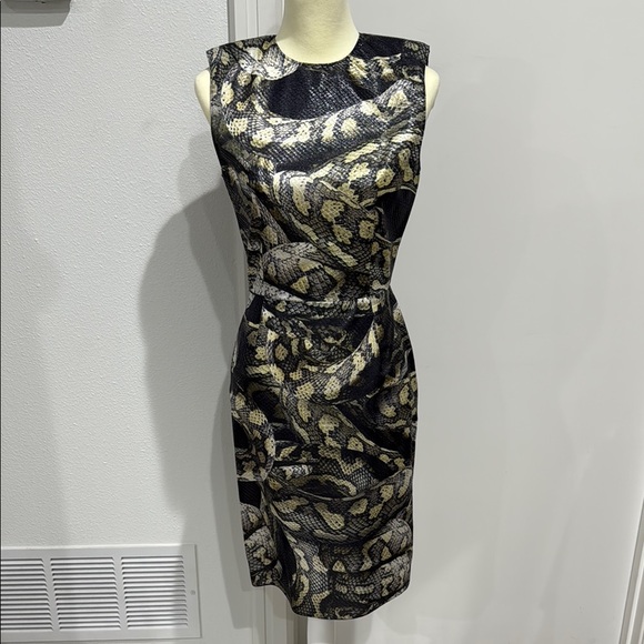 Lanvin Alber Elbaz 2012 Python Snake Sheen Sheath Silk Runway Dress - Size 38 - Picture 2 of 16